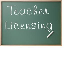 chalkboard that says teacher licensing 